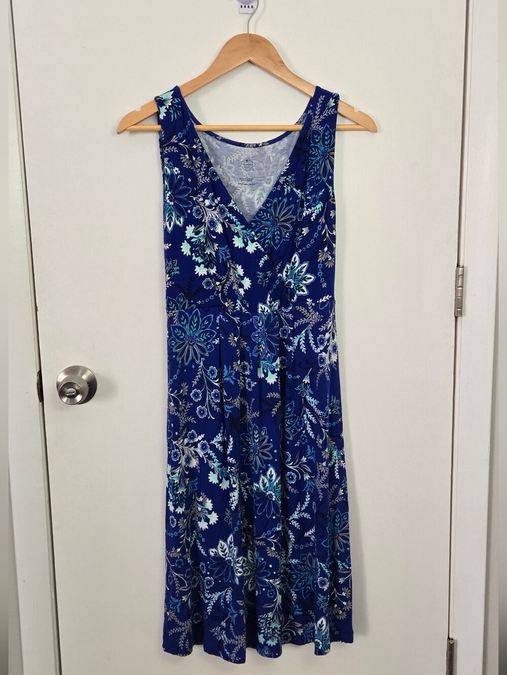 St. John's Bay Navy and Turquoise Floral Maxi Skirt